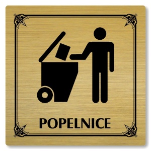 Popelnice, 80x80mm, zlatá, Nebraska